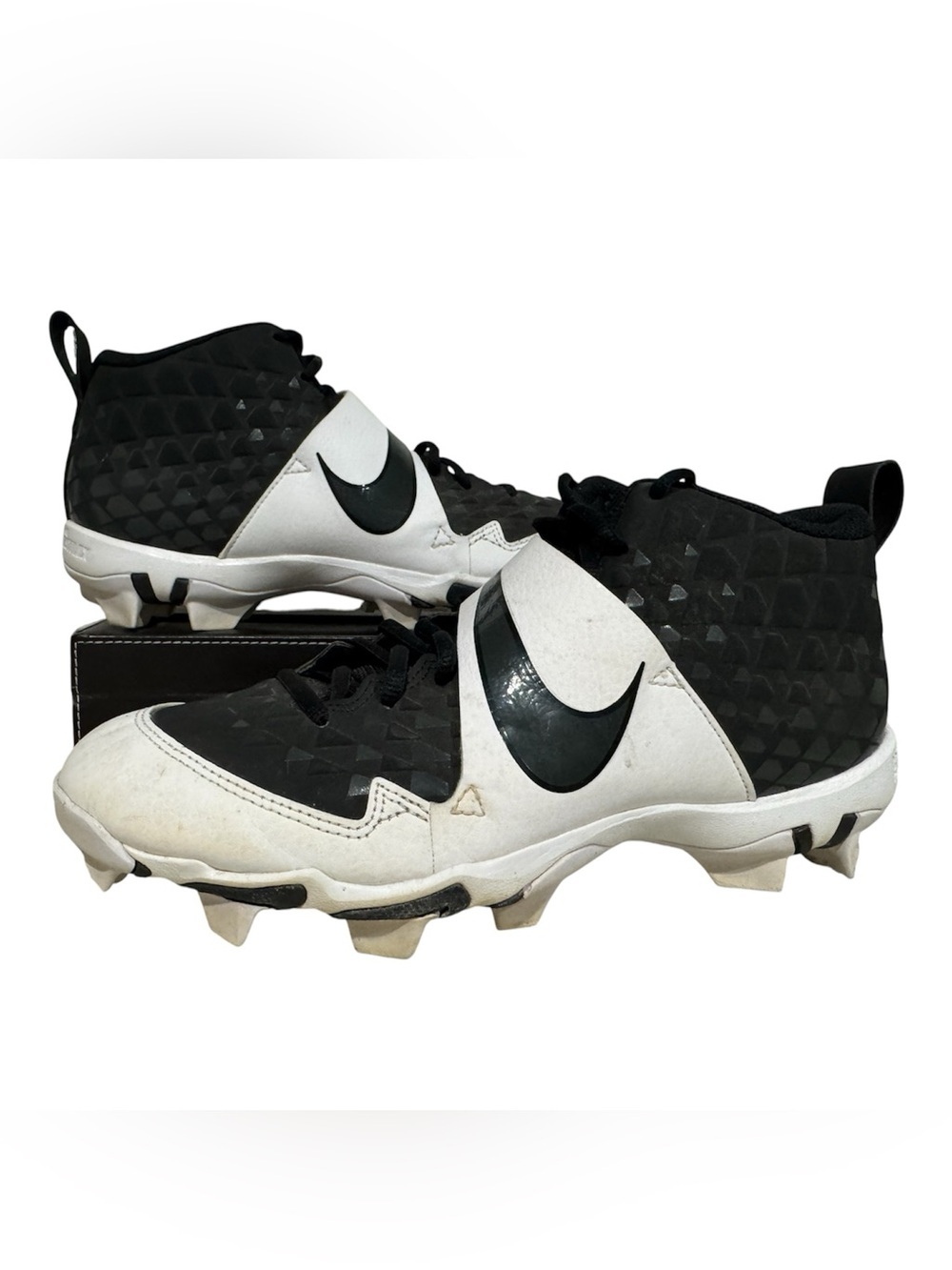 Nike Baseball High Cleats Men’s Size 9 Black White Force Zoom Trout 6 Keystone